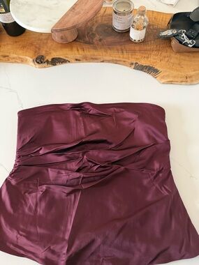 Strapless Satin Burgundy Tube Top